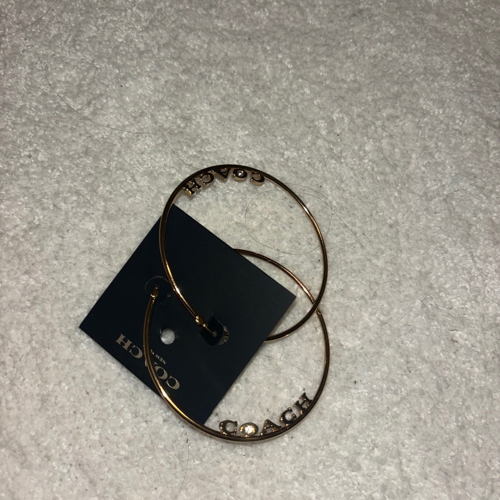 Gold Coach Hoop Earrings